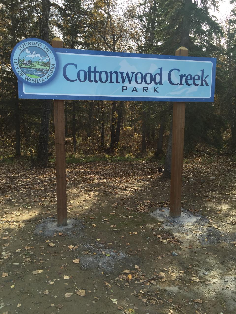 cottonwood creek park sign pic