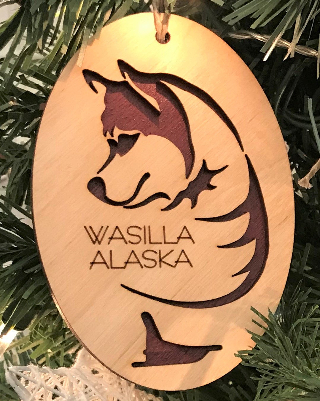 Red Sled Dog Ornament